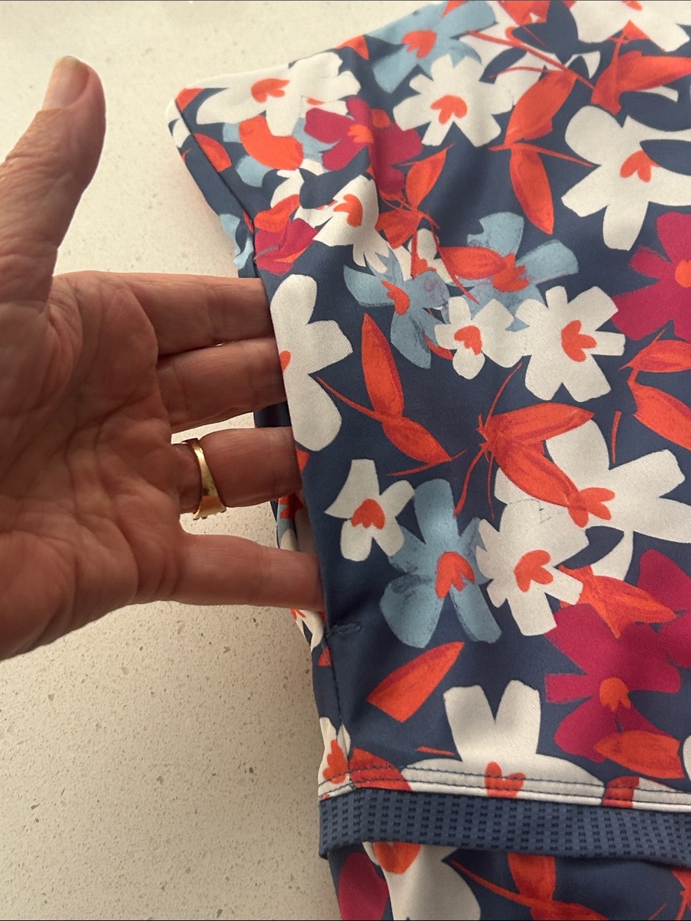 PGA Tour Floral Skort in Navy with Red, White & Light Blue Flowers - Picture 5 of 7